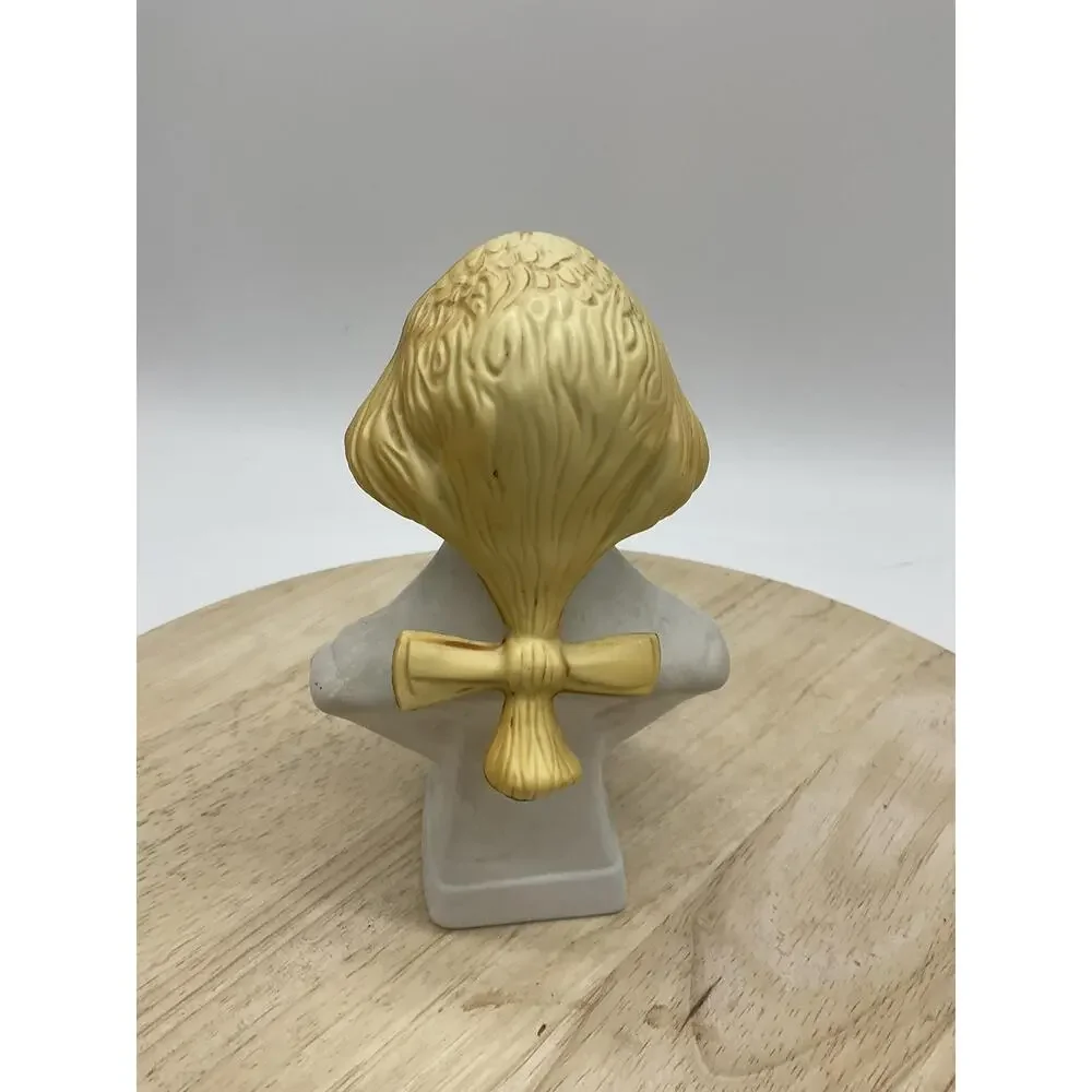 Vintage Avon Colonial Man‎ Bust Cologne Bottle White Gold Figurine Decor